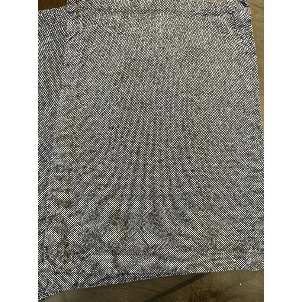 Pier 1 Imports Set of 6 100% Cotton Placemats 13x18‎ Dk Gray/White Made in India
